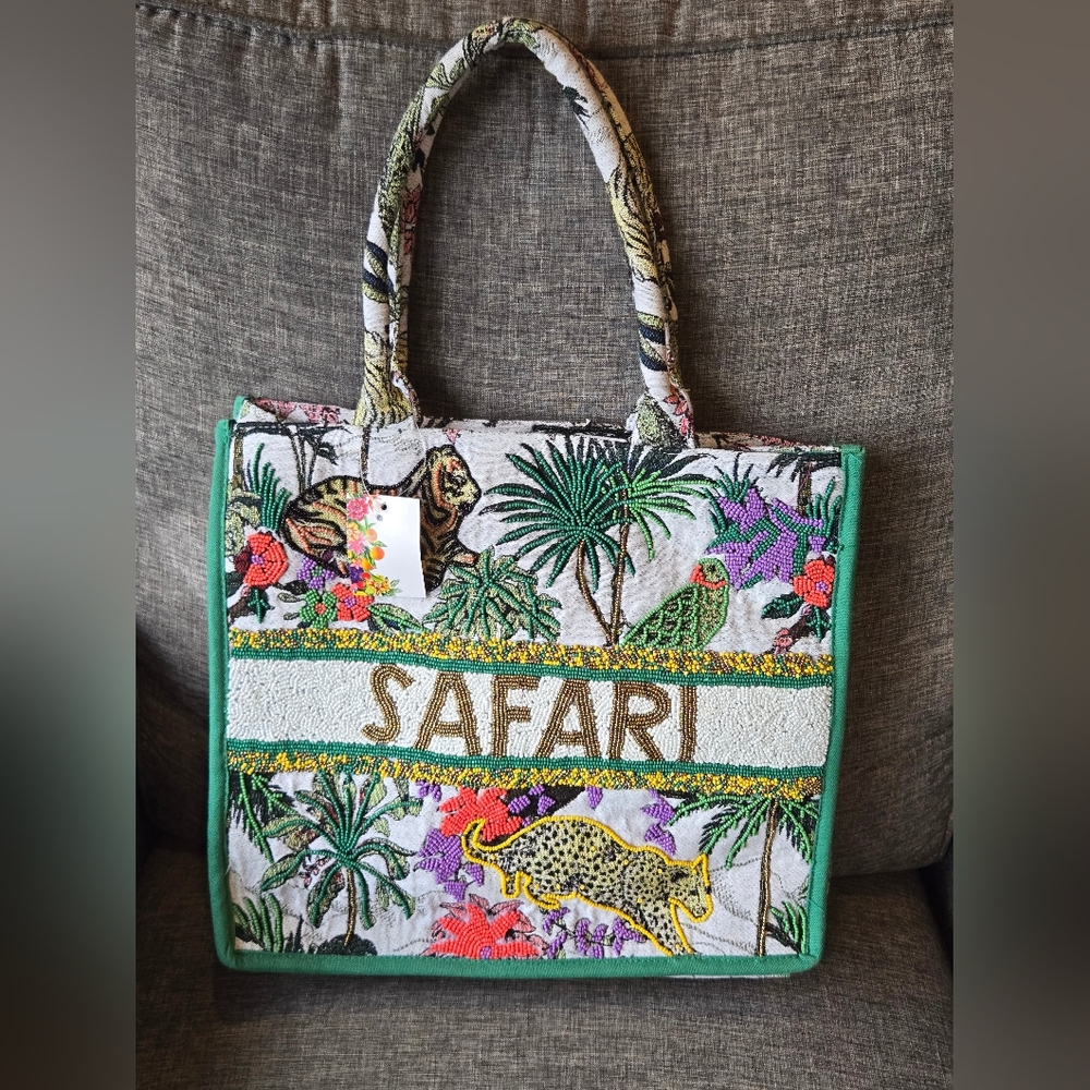 America & Beyond Beaded Safari Tote Limited Edition